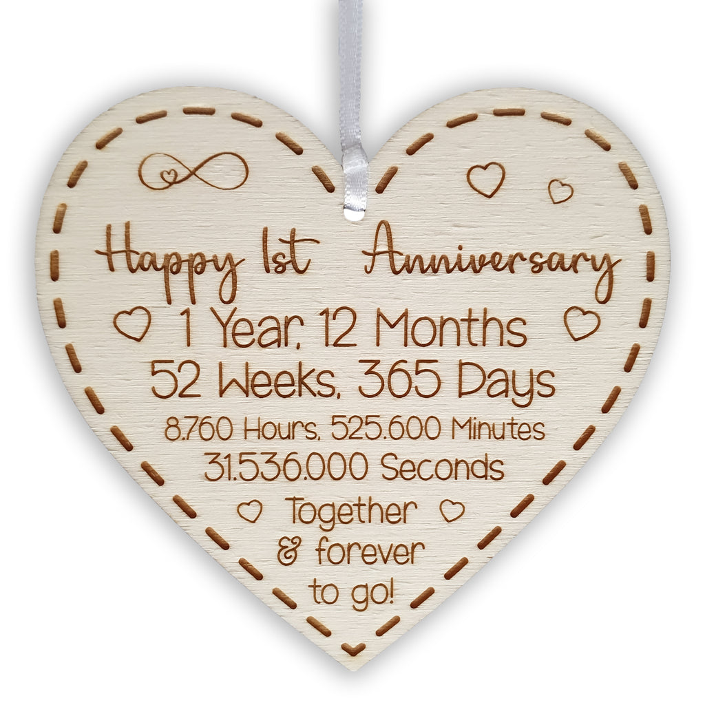 1st Wedding Anniversary Gift First Year Present for Husband Wife or Couples