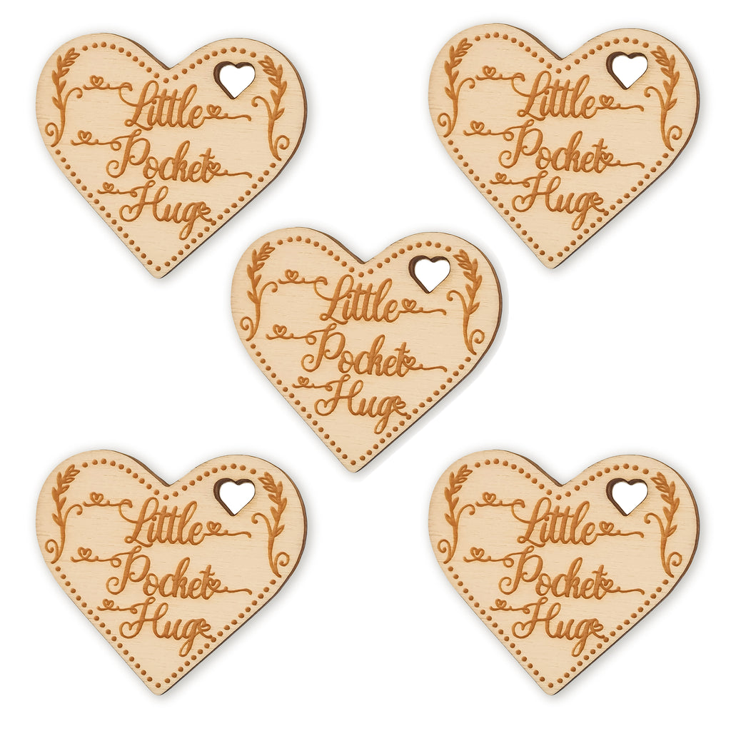 5pcs Pocket Hug Heart Token Keepsake Gift For Friends & Family Back to School Card