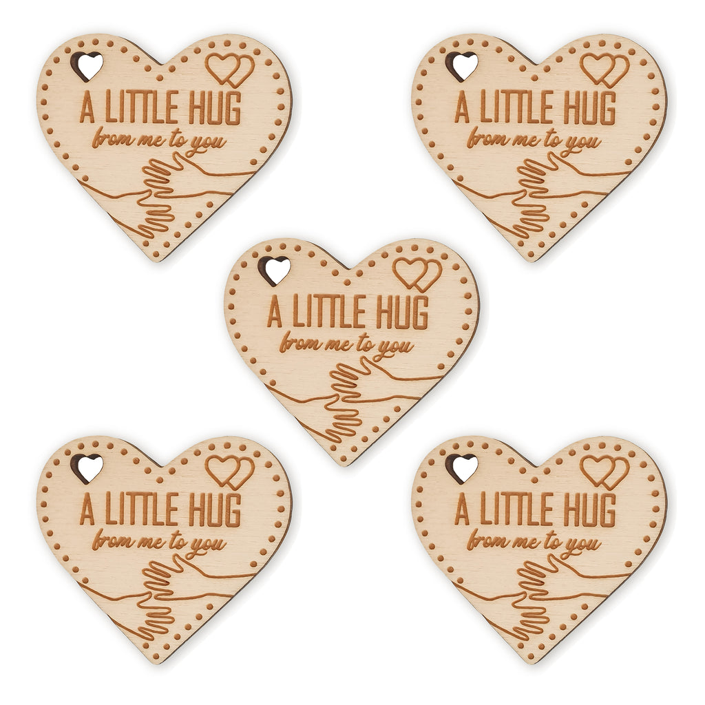 Pack of 5 Pocket Hug Heart Token Keepsake Gift For Friends & Family Back to School Card